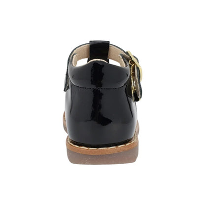 ZAPATO NEGRO PARA BOTA TOBILLO NIÑA CHAROL HEBILLA