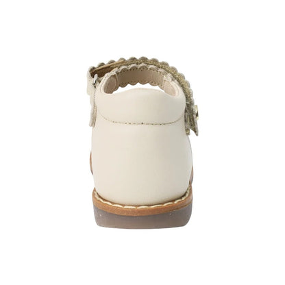 ZAPATO BEIGE PARA BOTA TOBILLO NIÑA VELCRO CORAZONES