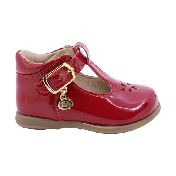 ZAPATO ROJO PARA BOTA TOBILLO BEBE CHAROL HEBILLA
