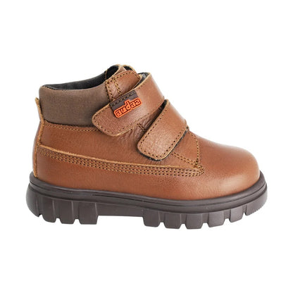 BOTIN CAFE CLARO PARA NIÑO DOBLE VELCRO SUELA TRACK
