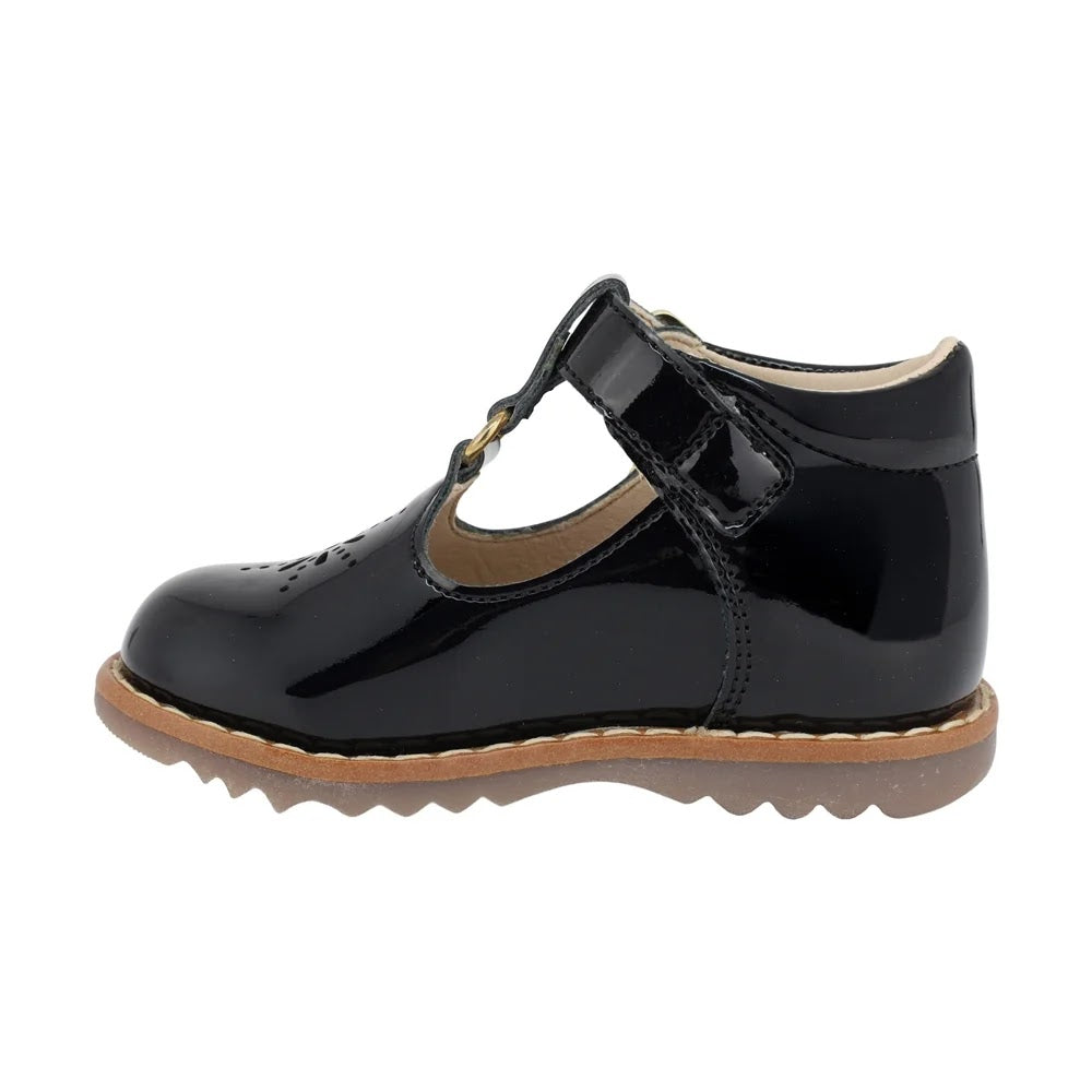 ZAPATO NEGRO PARA BOTA TOBILLO NIÑA CHAROL HEBILLA