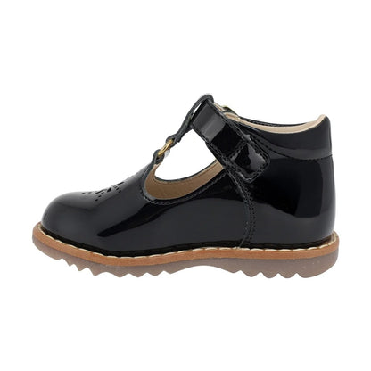 ZAPATO NEGRO PARA BOTA TOBILLO NIÑA CHAROL HEBILLA