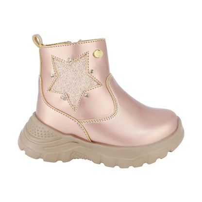 BOTIN ORO PARA ROSADO NIÑA CHAROL ESTRELLA