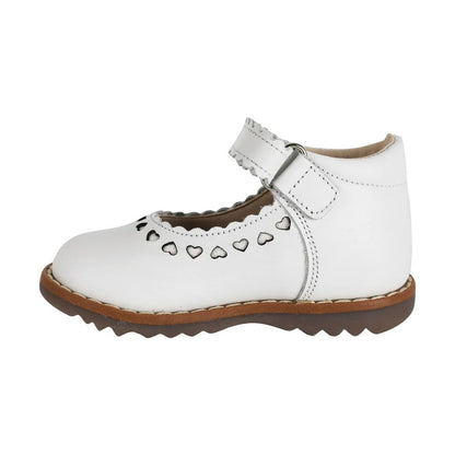 ZAPATO BLANCO PARA BOTA TOBILLO NIÑA VELCRO CORAZONES