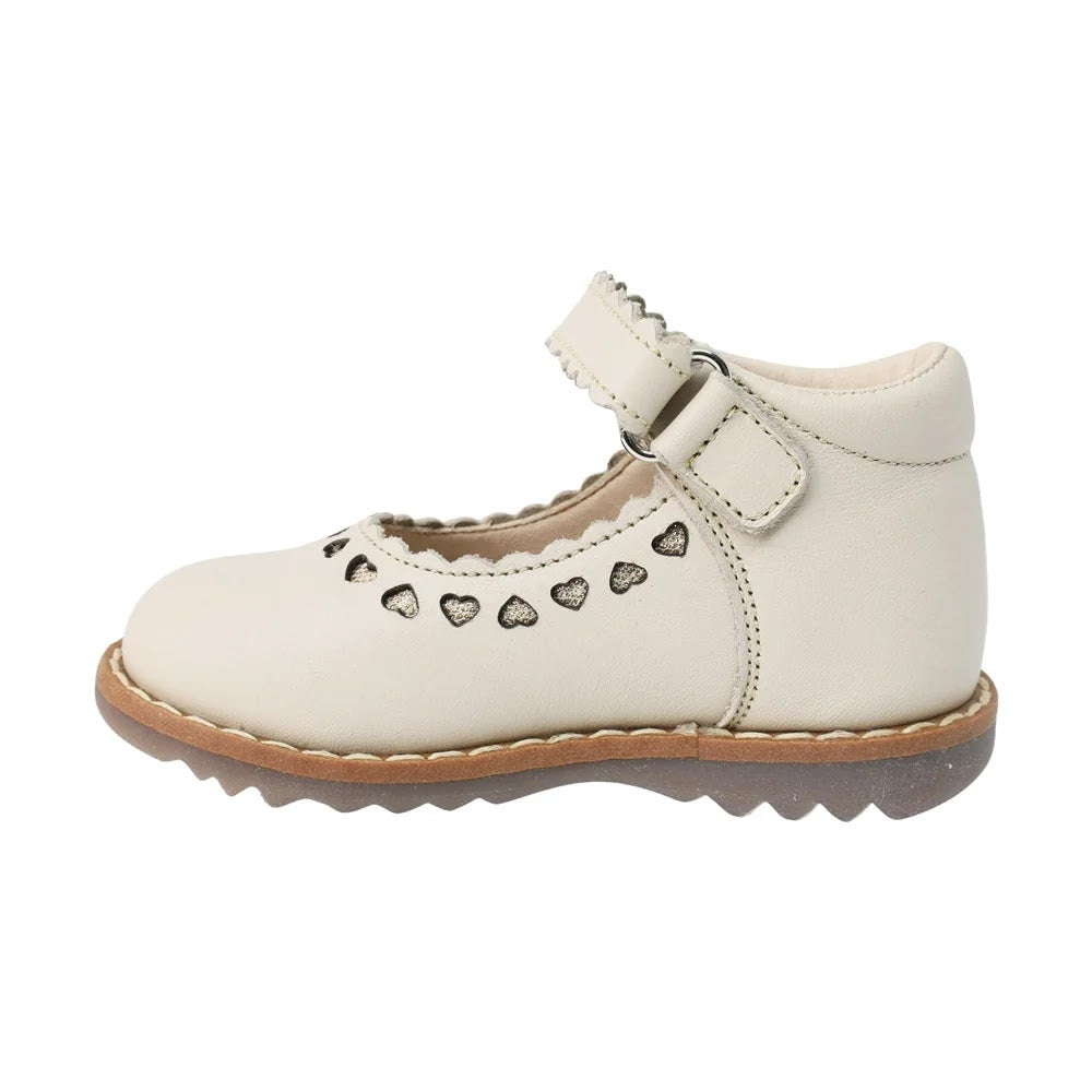 ZAPATO BEIGE PARA BOTA TOBILLO NIÑA VELCRO CORAZONES