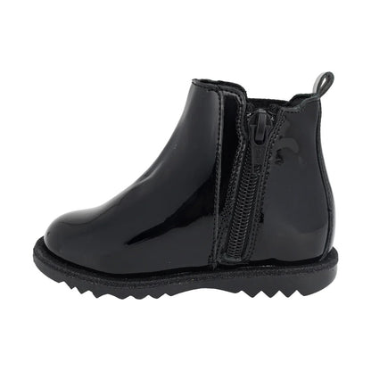 BOTIN NEGRO PARA NIÑA CHAROL ESTRELLAS