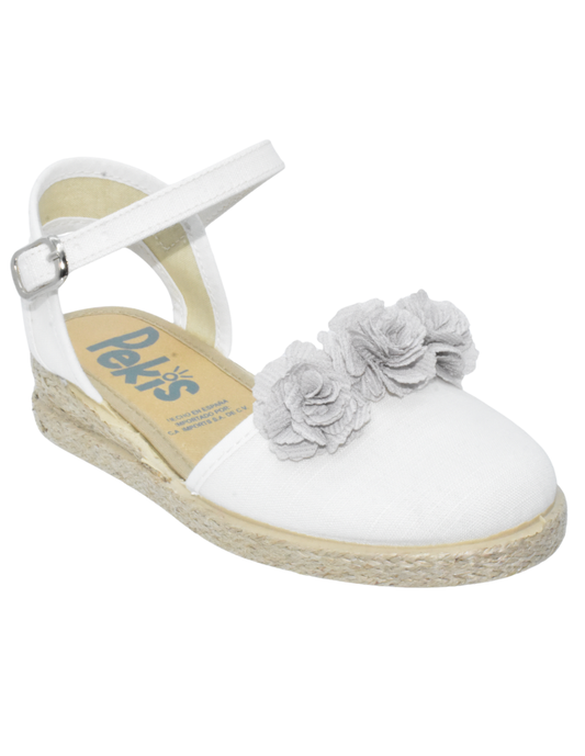 Zapato Pekis Valenciana Cuña linus Beige para Niña