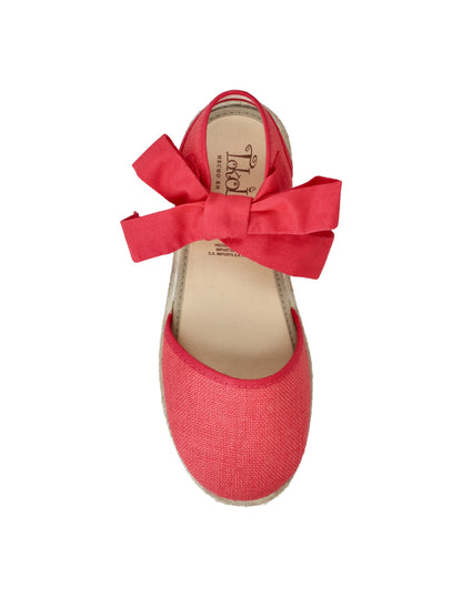 Zapato Tokolate Valenciana Cintas/lino Coral para Niña