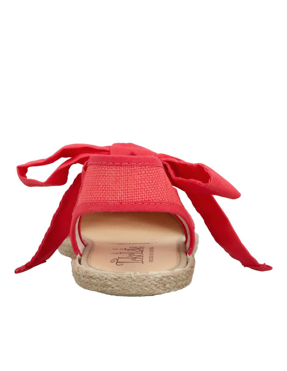 Zapato Tokolate Valenciana Cintas/lino Coral para Niña