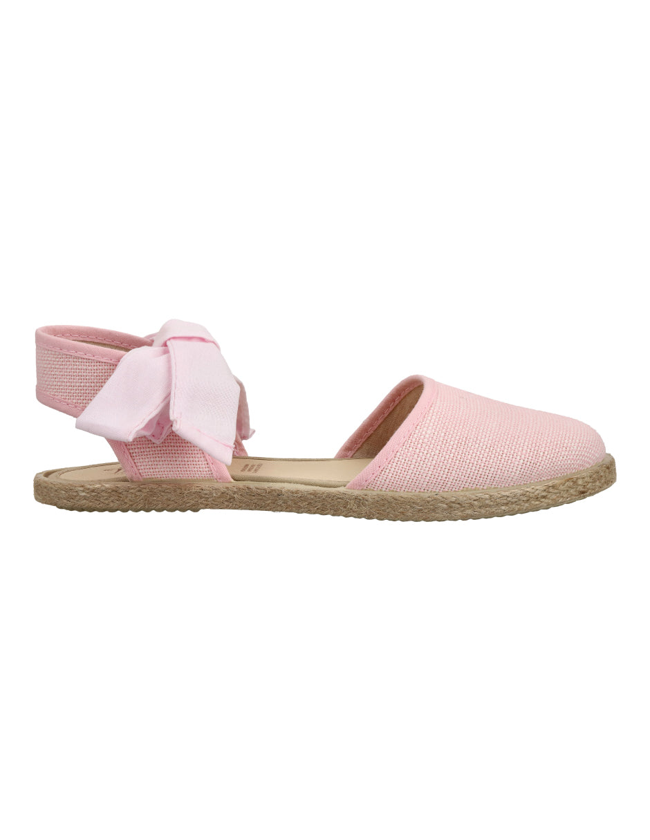 Zapato Tokolate Valenciana Cintas/lino Rosas para Niña