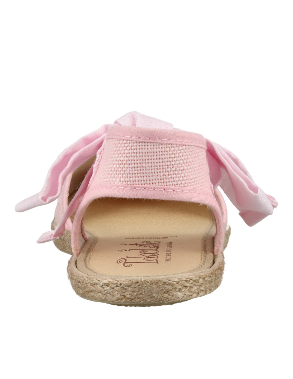 Zapato Tokolate Valenciana Cintas/lino Rosas para Niña