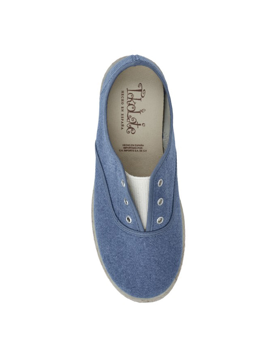 Zapato Tokolate Ingles Resorte/cotton Jeans para Niño