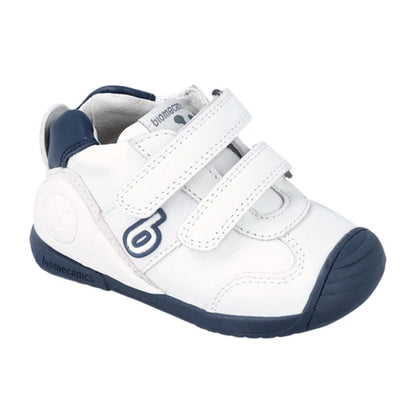 Zapatos Biomecanics Blanco y Azul con Velcro para Bebé