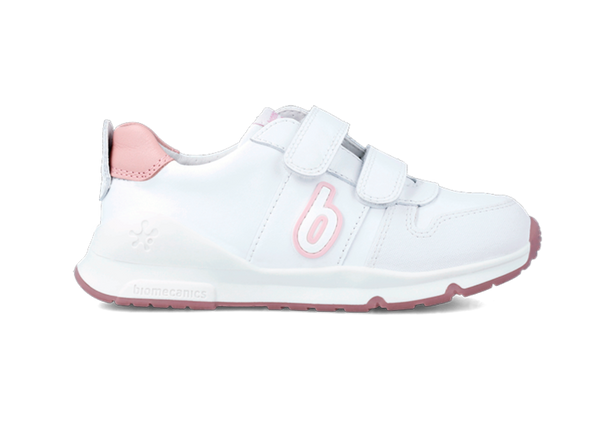 Tenis Biomecanics Blancos y Rosa para Bebé