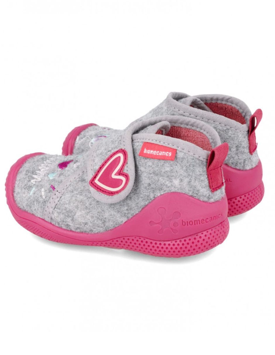 Pantufla Niña Fieltro Velcro Unicornio Biomecanics