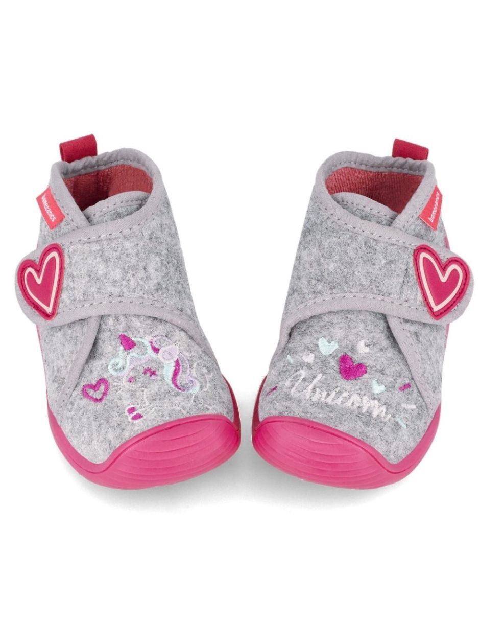 Pantufla Niña Fieltro Velcro Unicornio Biomecanics