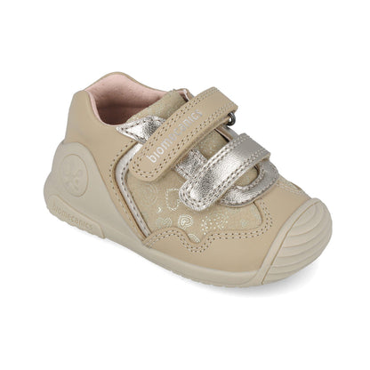 Zapatos Biomecanics Beige con Velcro para Bebé