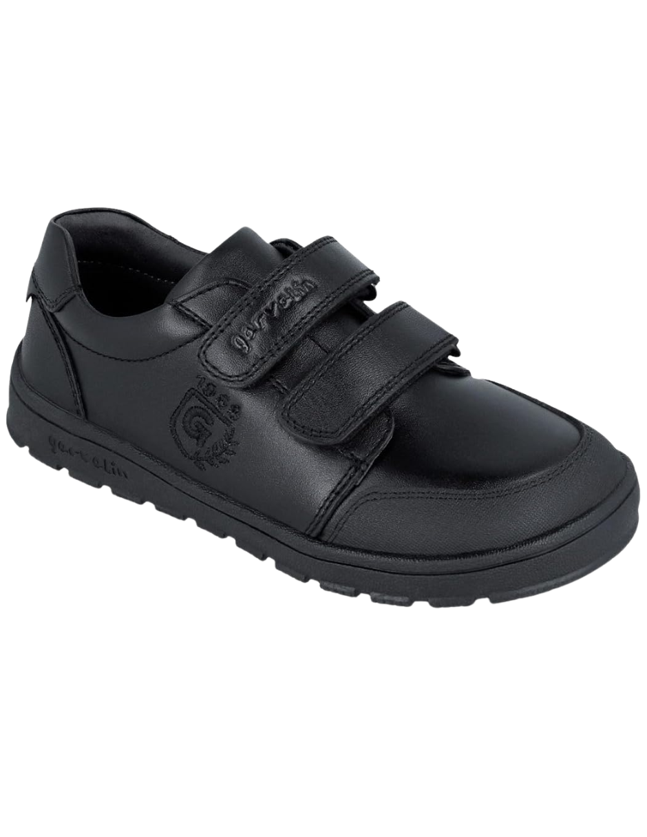 Zapato Garvalin Escolar Doble Puntera Con Velcro Negros para Niño