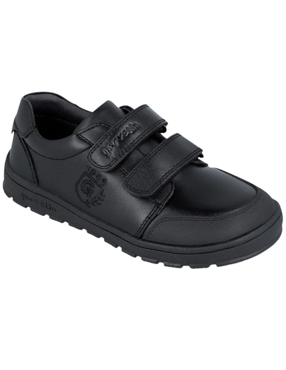Zapato Garvalin Escolar Doble Puntera Con Velcro Negros para Niño