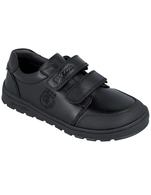 Zapato Garvalin Escolar Doble Puntera Con Velcro Negros para Niño