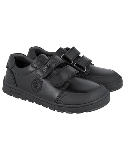 Zapato Garvalin Escolar Doble Puntera Con Velcro Negros para Niño