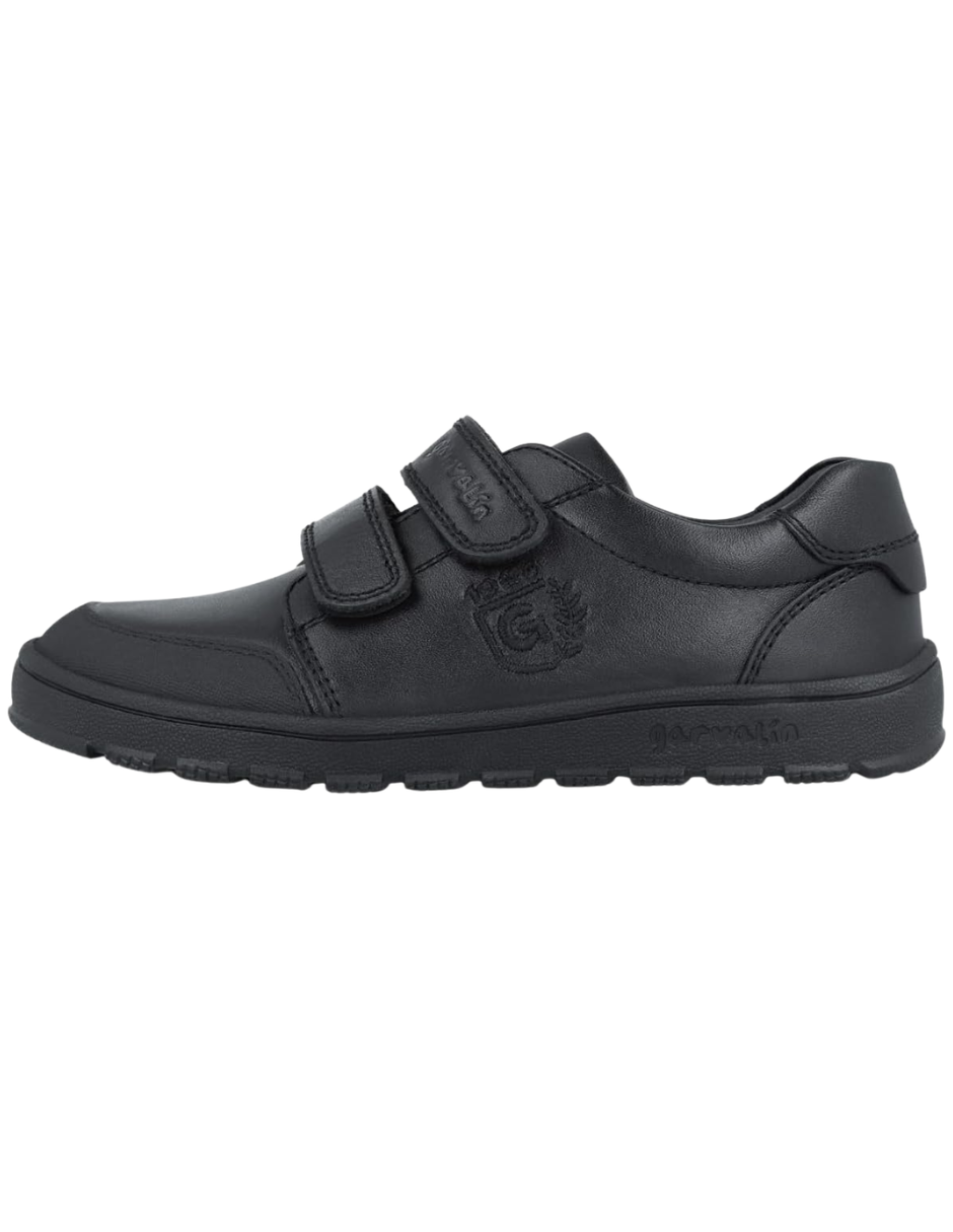 Zapato Garvalin Escolar Doble Puntera Con Velcro Negros para Niño