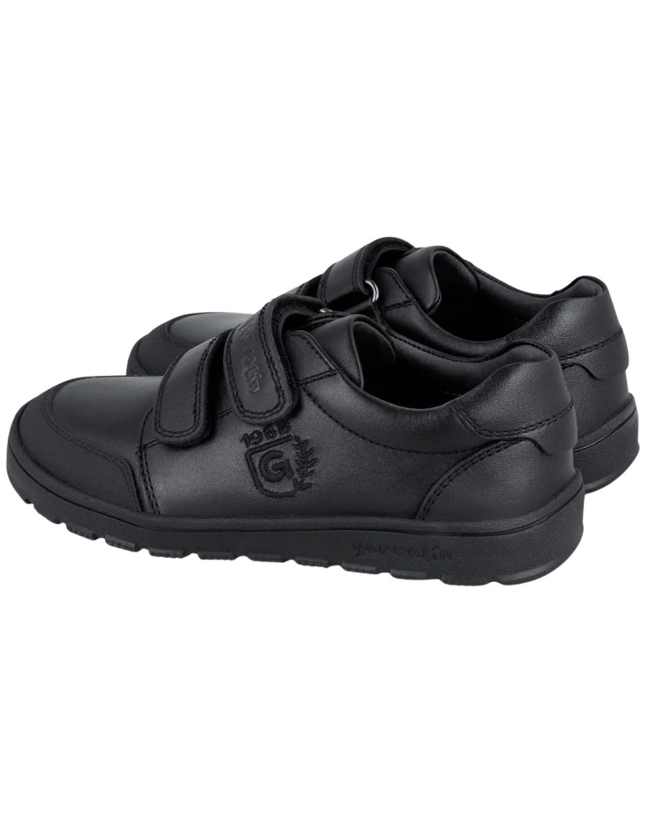 Zapato Garvalin Escolar Doble Puntera Con Velcro Negros para Niño