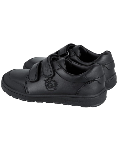 Zapato Garvalin Escolar Doble Puntera Con Velcro Negros para Niño