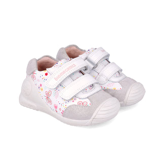 Zapato Niña Piel Estampado con Doble Velcro - BIOMECANICS