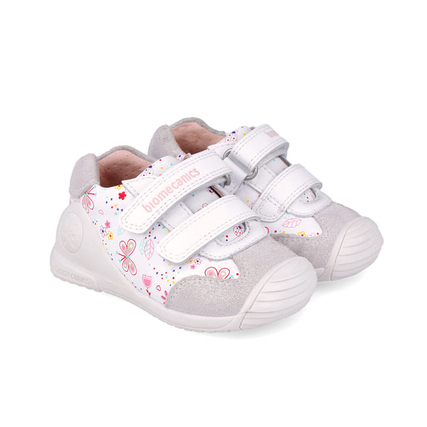 Zapato Niña Piel Estampado con Doble Velcro - BIOMECANICS