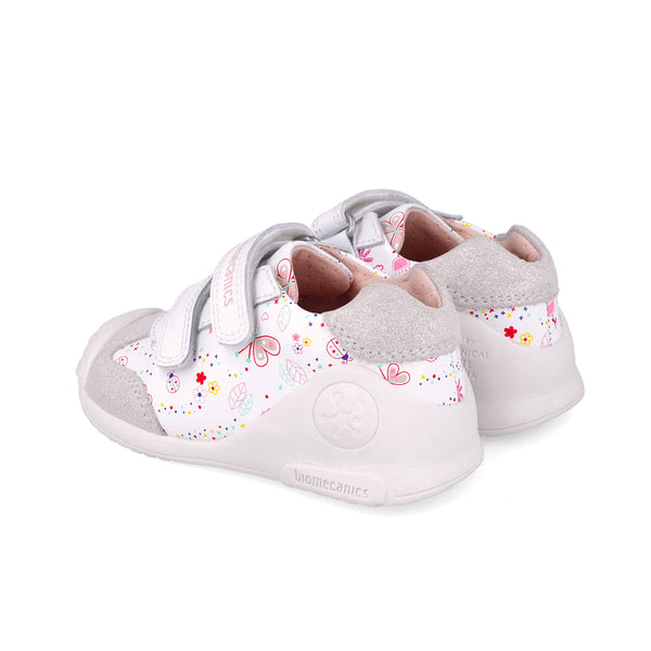 Zapato Niña Piel Estampado con Doble Velcro - BIOMECANICS