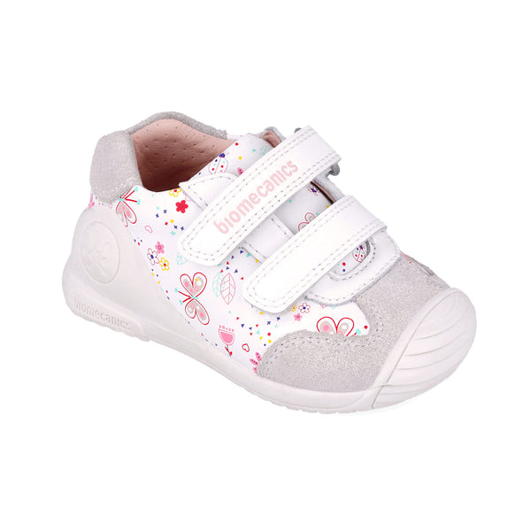 Zapato Niña Piel Estampado con Doble Velcro - BIOMECANICS