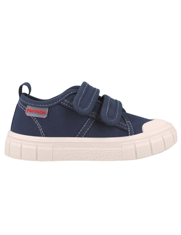 Zapato Garvalin Lona Dos Velcros Azules para Niño