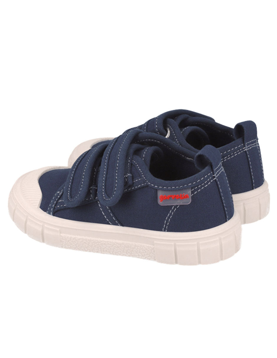 Zapato Garvalin Lona Dos Velcros Azules para Niño