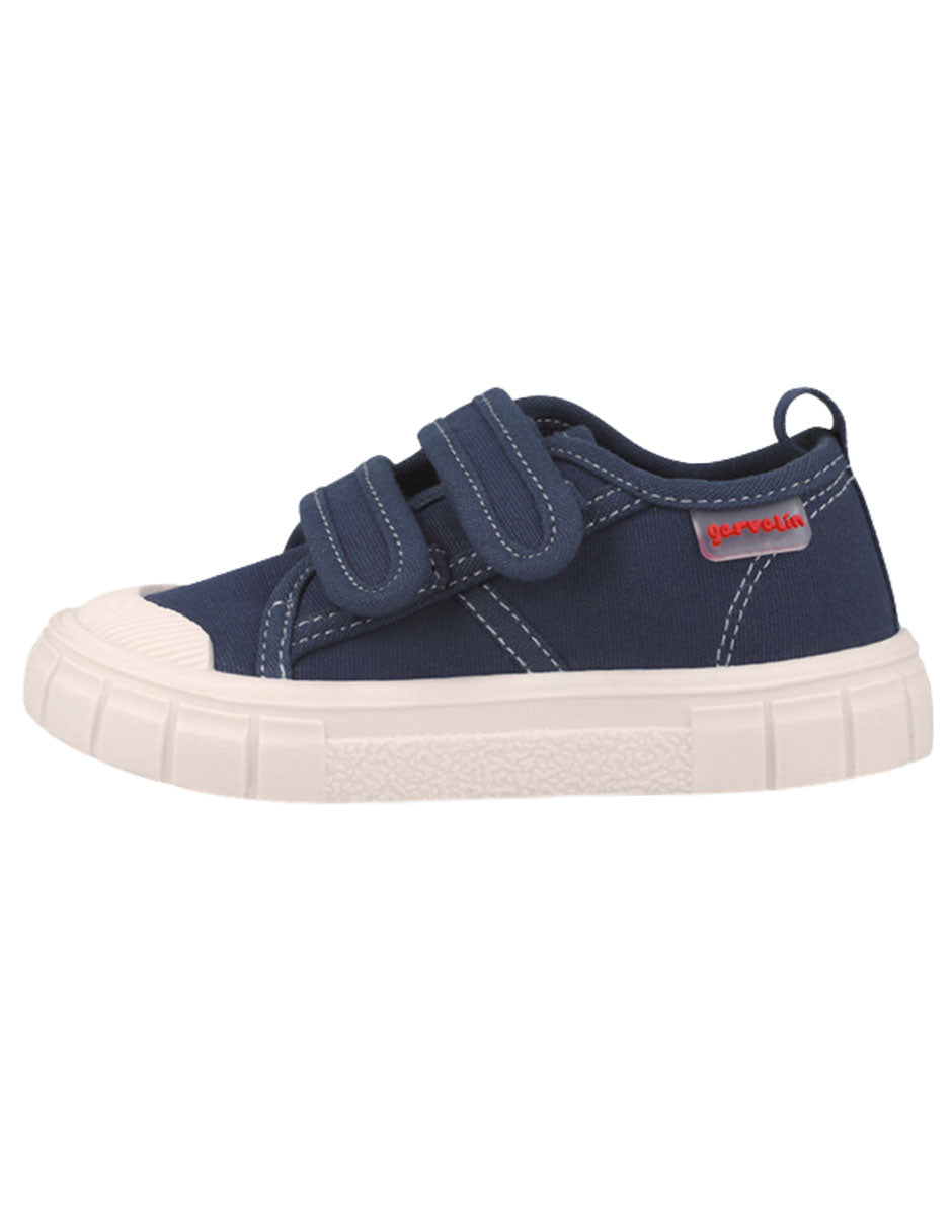 Zapato Garvalin Lona Dos Velcros Azules para Niño