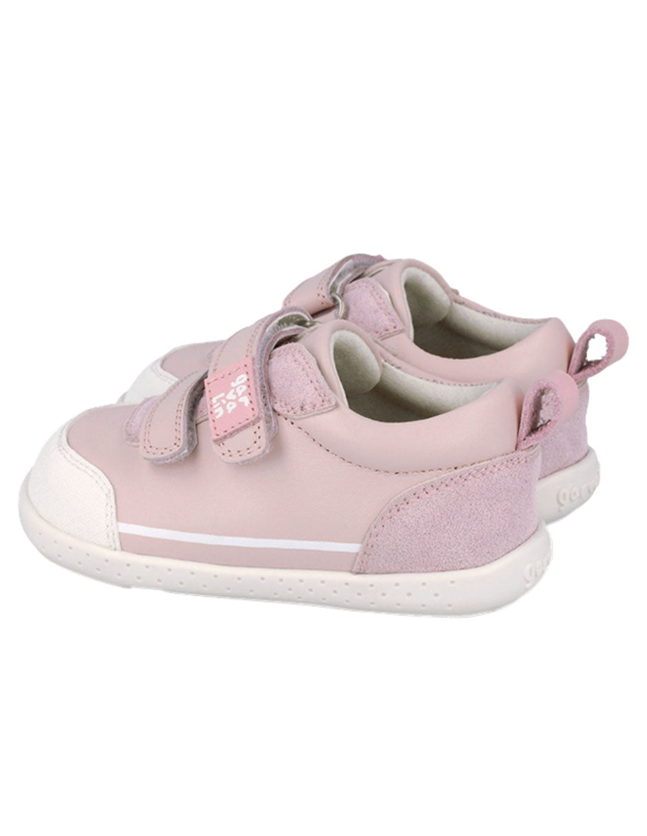 Zapato Barefoot Garvalin Dos Velcros Rosa