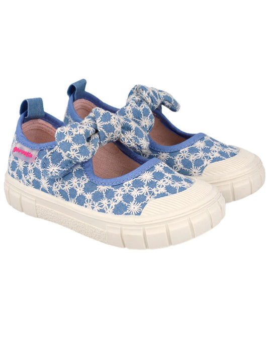 Zapato Garvalin Lona Lazo Azules para Niña