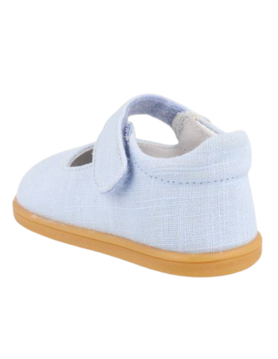 Zapato Blanditos Barefoot MJ Con Velcro Azules para Niña