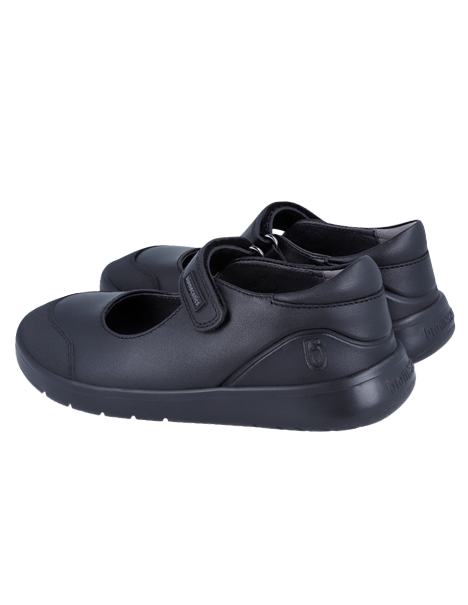 Zapato Biomecanics Escolar Puntera Con Velcro Negros para Niña