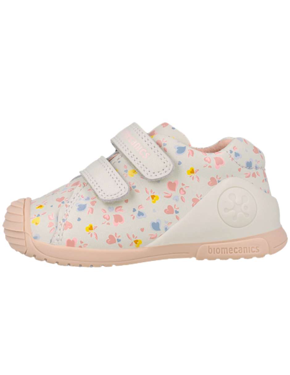 Zapato Biomecanics Botin Estampado Dos Velcros Blancos para Niña