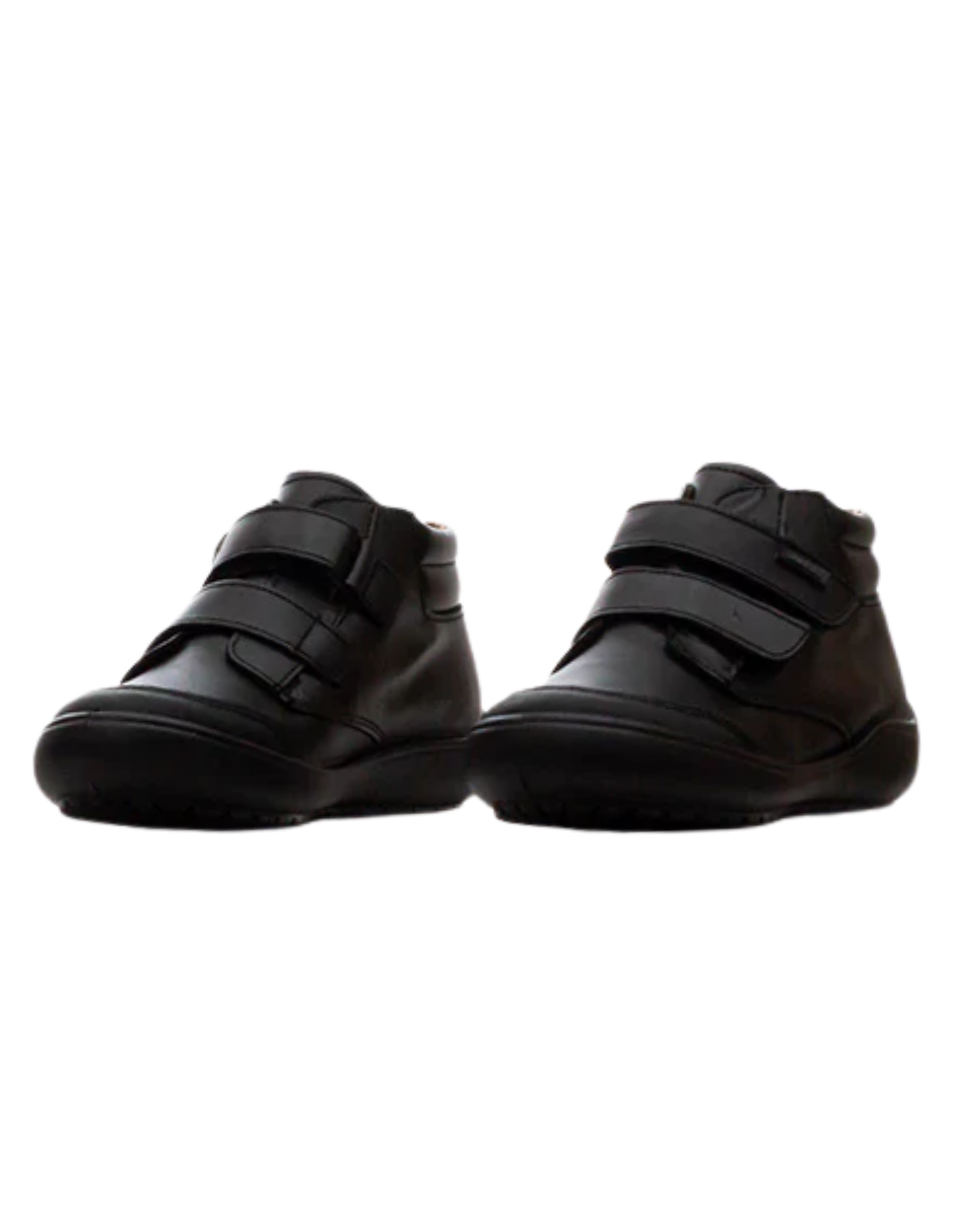 Bota Coqueta Escolar Doble Con Velcro Negros para Niño