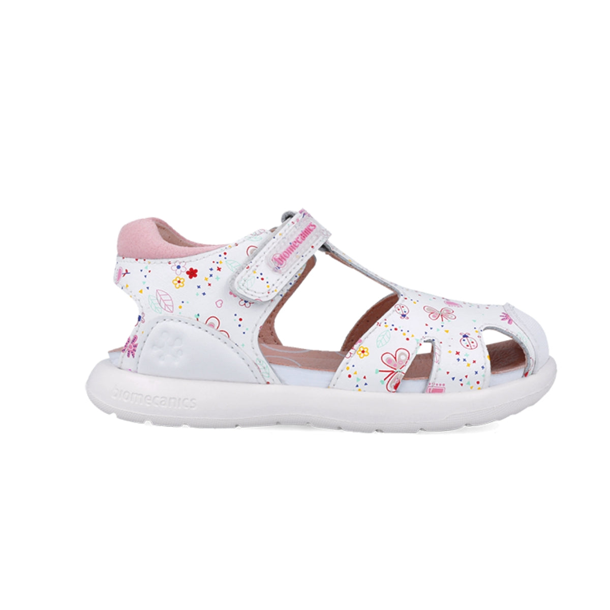Sandalia Niña Mari Piel Estampada con Velcro - BIOMECANICS