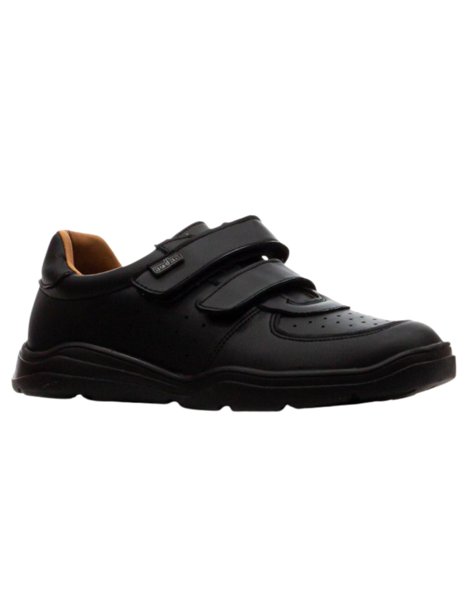 Zapato Coqueta Escolar Dos Velcros Negros para Niño