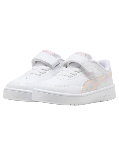 Tenis Puma Court Classic Clean Dino AC+ Inf Blancos para Niña