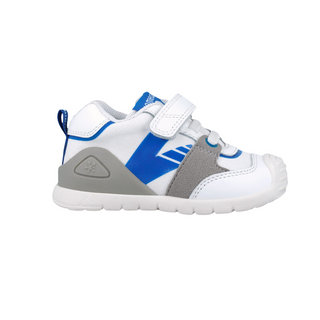 Zapato Niño Elástico con Velcro Blanco y Azul - BIOMECANICS