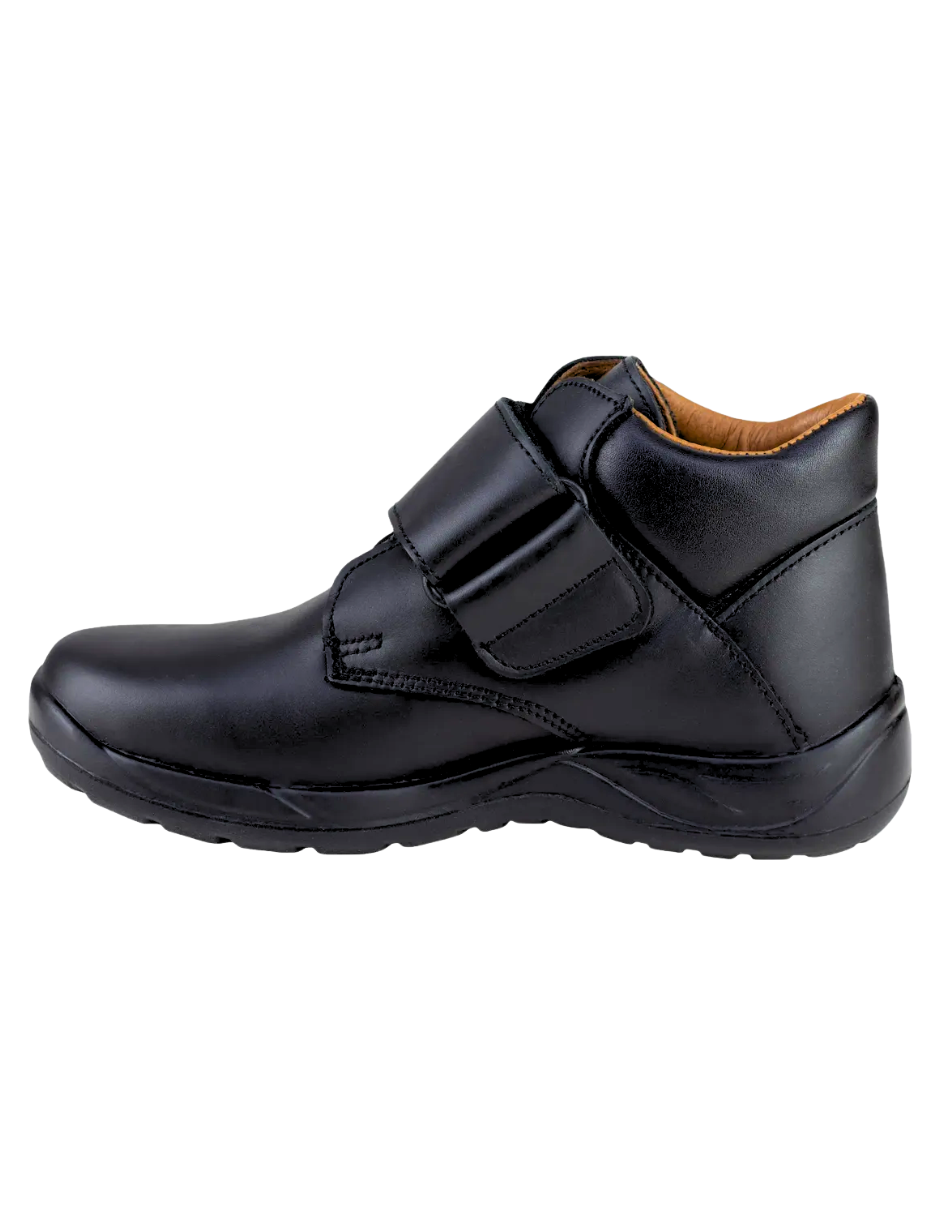 Bota Coqueta Escolar Con Velcro Negros para Niño