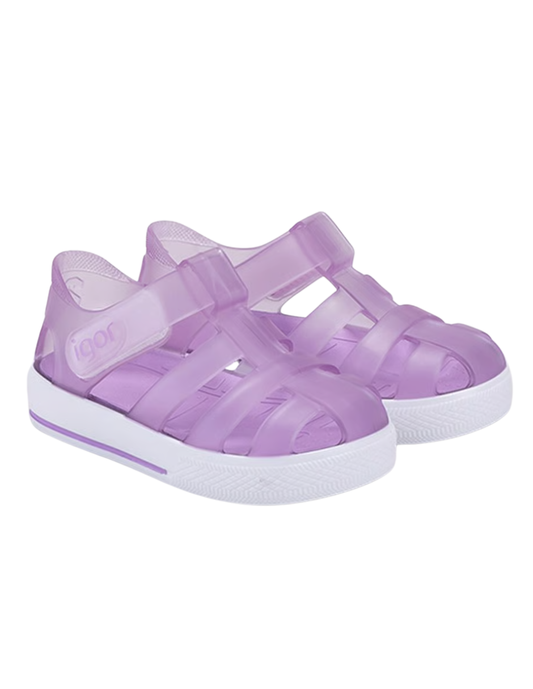 Sandalia Igor Tiras Con Velcro Lilas para Niña