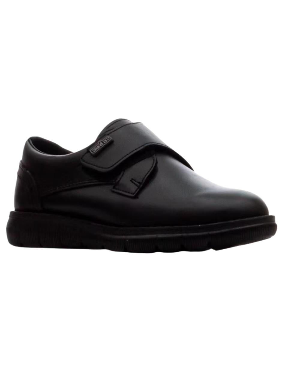 Zapato Coqueta Escolar Basico Con Velcro Negros para Niño