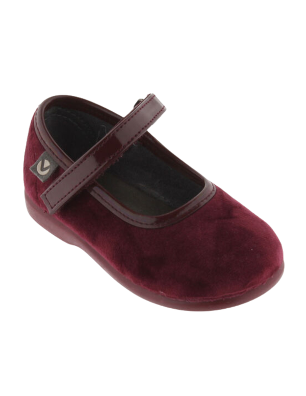 Merceditas Victoria Burdeos con Velcro para Niña