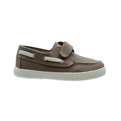 Zapato Náutico Pekis en Pique Tostado con Velcro para Niño